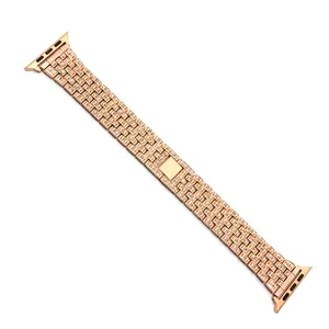 Stylish Hot Bán unisex đầy đủ kim cương ban nhạc đồng hồ bạc hợp kim ban nhạc với đồ trang sức khóa