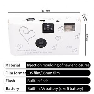 Cheap One Time Use <b>Camera</b> White Cover 35mm Vintage Mini Disposable <b>Camera</b> with Film for Wedding Guest - Product Image 2