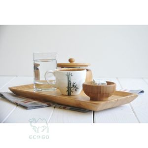 Plateau de service en bambou personnalisé, plateau de service pour petit-déjeuner à la maison - Product Image 4