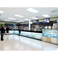 Fournitures de magasin de détail Comptoir de présentation en verre transparent Full Vision Cabinet Design Vitrines en verre