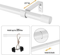 Ensemble de tringles à rideaux en fer blanc robuste de 16 mm, tringle romaine à assembler avec embouts et supports en plastique, taille personnalisée, vente en gros