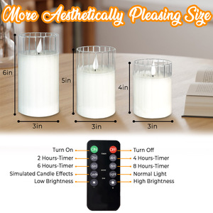 Flameless nến Set USB nến có thể sạc lại điều khiển từ xa đèn nến ánh sáng với bộ đếm thời gian và Dimmer giáng sinh trang trí đèn - Product Image 6
