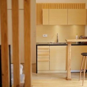 Modern Hotel Apartment Modular All One Kitchenette Acrylic Melamine Custom Wood Veneer Sink Faucet <strong>Small</strong> <strong>Kitchen</strong> <strong>Cabinet</strong> Hinge - Product Image 2
