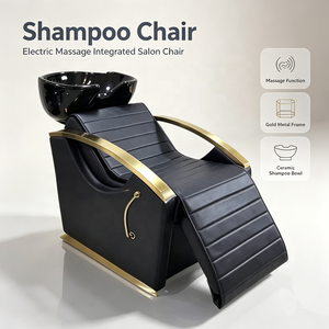 Sillón de peluquería sencillo con lavacabezas de cerámica, material limpio, diseño popular, ajuste eléctrico - Product Image 1