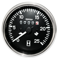 Tachometer MrGauge 1674637M91 Cocok untuk Massey Ferguson 275 281 290 298 565 575 590 595 Pengukur Jam 85MM Chrome Hourmeter