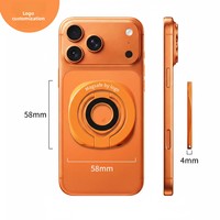 Support de téléphone magnétique personnalisé avec logo, anti-tremblement, ultra-fin, en métal pliable, pour bureau, avec support pour lumière d'appoint