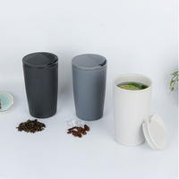 Gobelet de voyage en paille de blé de 550 ml, tasse à café réutilisable avec couvercle anti-fuite, tasse froide portable, vaisselle promotionnelle écologique