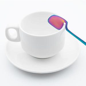 Cuillère couteau fourchette ensemble couleur acier inoxydable café créatif suspendu tasse cuillère Dessert couteau fourchette couverts ensemble - Product Image 5