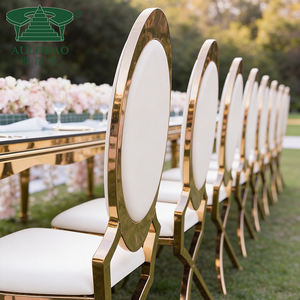 Chaises de salle à manger modernes en acier inoxydable à dossier haut de gamme - Product Image 6