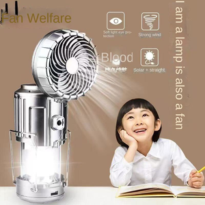 Ventilador de Camping Portátil Recargable 3 en 1, Lámpara Solar LED de Emergencia, Banco de Energía, Linterna para Exteriores, para Uso en Tiendas de Campaña y Senderismo - Product Image 4