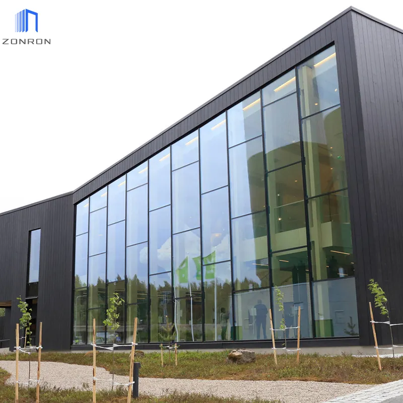ZONRON glass aluminium curtain wall Systems features pressure-relieved horizontals system curtain wall