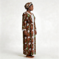 Nouvelle Collection 2026 : Robe d'été ample et élégante en satin noir pour femme africaine grande taille, avec manches cloche et ensemble foulard en dentelle