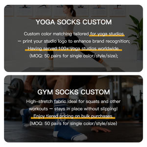 Calze da <span class=keywords><strong>Yoga</strong></span> Antiscivolo con Grip, Design Gratuito con Logo Personalizzato, Calze Sportive Professionali da Donna per Pilates Lavorate a Maglia a Metà Polpaccio - Product Image 6