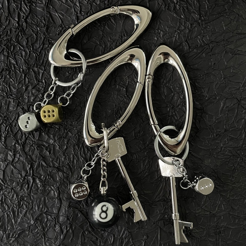 Fashionable Diamante Bowknot Hairball Keychain Creative