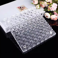 Briques de verre transparentes texturées en cristal, pour cloisons de villas, murs, motifs de cristaux de glace, pièces suspendues en cristal, ornements