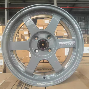 Nouvelles jantes de voiture de course HRW PROJECT personnalisées gris canon TE37 15x6.5J 4X100 4X114.3 ET40mm en alliage d'aluminium coulé pour - Product Image 1
