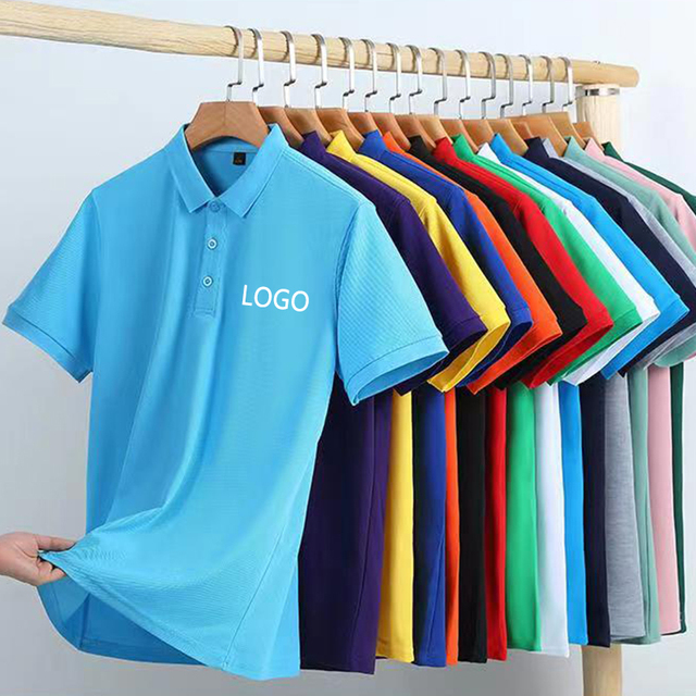 Customized logo High-quality 200g Solid-color Summer Short-sleeved Polo Shirt with Collar  Custom Unisex Polo Shirt