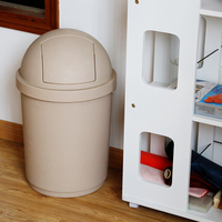 Cubo de basura redondo de 28L con tapa oscilante, cubo de basura de plástico