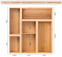 Organisateur de tiroir extensible en bambou réglable, plateau à couverts en bois naturel pour le rangement des ustensiles de cuisine
