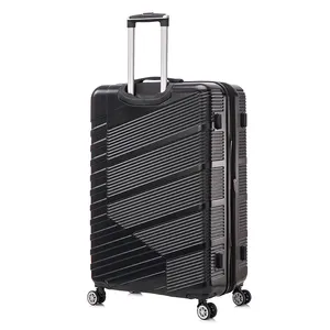Bán buôn tùy chỉnh bộ hành lý ABS đen Unisex xe đẩy hành lý Vali du lịch