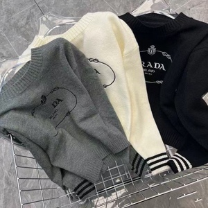 Maglione Invernale di Lusso da <span class=keywords><strong>Donna</strong></span> in 100% <span class=keywords><strong>Cotone</strong></span>, Pullover con Ricamo, Maniche Lunghe, Casual, Lavorato a <span class=keywords><strong>Maglia</strong></span> con Logo Personalizzato - Product Image 2