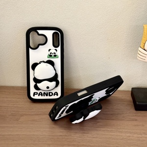 Custodia Protettiva 3D Panda Cartoon in Silicone Morbido Antiurto per iPhone 17 Pro Max 16 15 Plus 14 13 12 Pro Max - Product Image 5