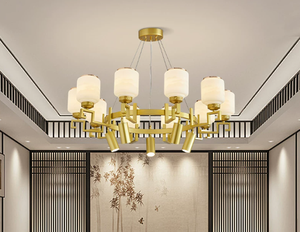 Lámpara Colgante Redonda de Estilo <span class=keywords><strong>Chino</strong></span> con Focos, Lámpara <span class=keywords><strong>Oriental</strong></span> para <span class=keywords><strong>Restaurante</strong></span>, Habitación de Hotel Privado y Club de Cocina Hunan - Product Image 4