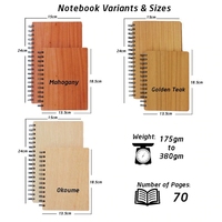 Cahier agenda en bois à spirale, agenda A3, A4, A5, impression personnalisée pour ordinateur portable