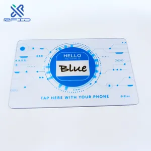 رقاقة RFID البلاستيكية البلاستيكية الشفافة MF الكلاسيكية بطاقة الأعمال NFC