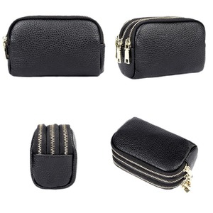 Borsa Clutch Mini in Pelle Pieno Fiore Semplice ed Elegante con Tre Cerniere, Portamonete, Portachiavi, Porta Banconote, Collezione Primavera 2023, Vera Pelle - Product Image 4
