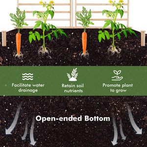 <span class=keywords><strong>Bac</strong></span> <span class=keywords><strong>à</strong></span> jardin surélevé avec 3 treillis en <span class=keywords><strong>bois</strong></span> d'<span class=keywords><strong>extérieur</strong></span> avec 2 bacs <span class=keywords><strong>à</strong></span> plantes pour <span class=keywords><strong>fleurs</strong></span>, légumes, plantes grimpantes, jardin surélevé, patio - Product Image 4