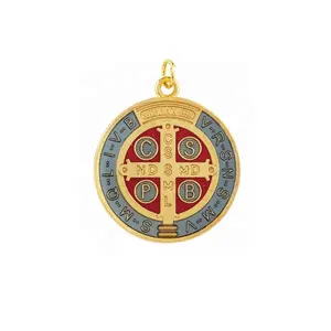 Médailles religieuses Médaille En Métal Bijoux Gravé En Gros En Alliage De Zinc Catholique Qualité Or 18 1cm De Saints Complet