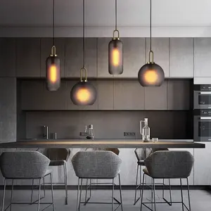Hot Selling Nordic Clear Round Cone Led Lamp For Living Room Glass Pendant Hanging Light