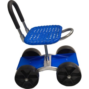 Chariot-tabouret de jardin roulant avec poignée, siège pivotant <span class=keywords><strong>à</strong></span> 360° réglable en hauteur, 4 grandes roues, pour travaux extérieurs, jardinage, ferme - Product Image 5