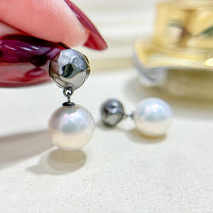 Accesorios de Plata S925 para DIY con Perlas, Joyería de Plata de Moda, Aretes con Cuentas Redondas de 9-13 mm, Bandeja Vacía para Aretes 22238 - Product Image 2