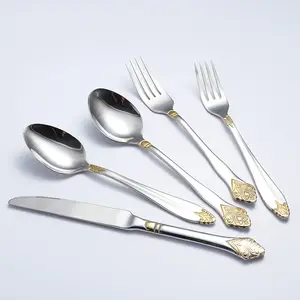 China manufacturers stainless steel high quality gold plated cutlery cutlery set stainless steel / wedding flatware