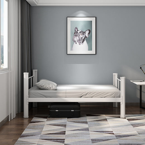 Steel Single <b>Beds</b> for School Dormitories and Construction Site Workers, Modern Minimalist Design <b>Space</b> <b>Saving</b> Bedroom Funiture - Product Image 2