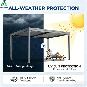 <span class=keywords><strong>Pavillon</strong></span> Bioclimatique à Lames Orientables en Aluminium, Taille Personnalisée, Adapté aux Terrains et aux Conditions Météorologiques Extrêmes, Vente Directe Usine ANCSEM - Product Image 4