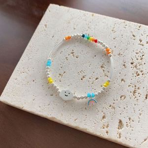 Dylam New Design 925 Sterling Silver Rhodium Plated Cute Cloud <b>Rainbow</b> Beaded Women Fine Jewelry Daily Wear <b>Bracelet</b> - Product Image 2