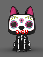 QIQU Grand modèle gonflable de chat Calavera de 4m, design Crâne de sucre, pour décorations de festival, accessoires photo et publicité étanche