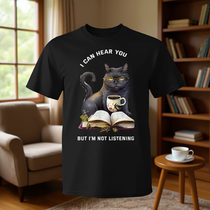 Ti sento ma non ti ascolto - Maglietta con gatto che legge - Product Image 3