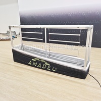 Logo publicitaire rétroéclairé par LED en tissu tendu, tube en aluminium, installation facile sans outil, 6 pieds, pour salon professionnel et exposition
