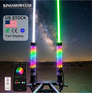 Feux de signalisation laser tout-terrain ATV Fat Whip Lights 1FT 2PC <span class=keywords><strong>Dream</strong></span> Color 5050 Chips avec contrôle par application RF et synchronisation musicale - Product Image 1