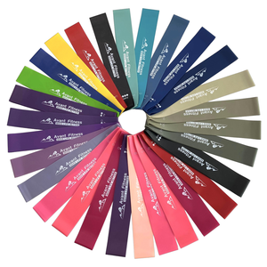 Set tali resistensi kebugaran, Set Logo kustom 5 karet lateks elastis Mini <span class=keywords><strong>Loop</strong></span> Yoga Gym Workout Hip band untuk latihan - Product Image 4