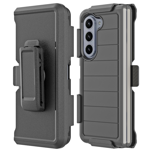 Holster Pro Mobile Phone Cases for Samsung Galaxy Z Fold 5 4 Defender Belt Clip Kickstand Rugged Shockproof Back Cover