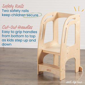 Torre de aprendizaje de madera Youlin para niños pequeños con pasamanos, taburete elevador para uso en cocina y baño - Product Image 5