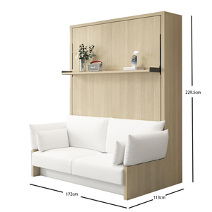 Kit de mécanisme de <span class=keywords><strong>lit</strong></span> mural pliable invisible moderne <span class=keywords><strong>pour</strong></span> usage domestique, <span class=keywords><strong>lit</strong></span> mural automatique avec étagère à livres, canapé et accoudoir - Product Image 4