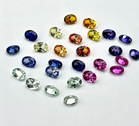 Agate synthétique ovale 3x4 mm style arc-en-ciel pour sertissage de bagues, pierres précieuses en vrac pour fabrication de bijoux et montage