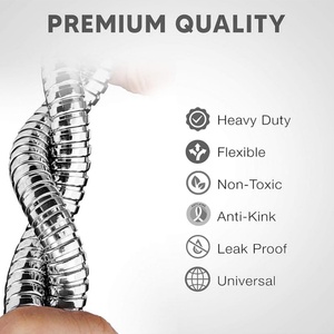 Multiple Colors Available Stainless Steel Hose Home Use G1/2 Thread Shower Hose Bathroom Shower <b>Accessories</b> Plumbing Hoses - Product Image 3