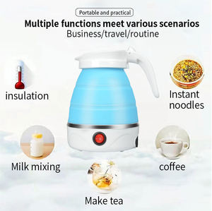 <span class=keywords><strong>Mini</strong></span> bouilloire pliante <span class=keywords><strong>théière</strong></span> en silicone portable <span class=keywords><strong>électrique</strong></span> 110V/220V bouilloire en acier inoxydable pour les voyages en plein air - Product Image 2